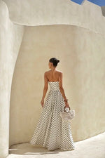 Vestido Longo Poá Tomara Que Caia Off White