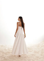 Vestido Longuete Saia Babado Branco