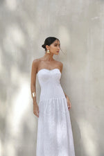 Vestido Longo Laise Sem Alça Off White