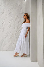 Vestido Longuete Laise Ombro a Ombro Off White