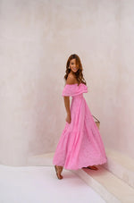 Vestido Longuete Laise Ombro a Ombro Rosa