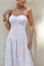 Vestido Longo Laise Sem Alça Off White