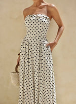 Vestido Longo Poá Tomara Que Caia Off White