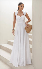 Vestido Longo em Laise Babados Branco