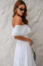Vestido Longuete Laise Ombro a Ombro Off White