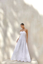 Vestido Longo Laise Sem Alça Off White