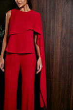 Conjunto Blusa Assimétrica Com Calça Vermelho