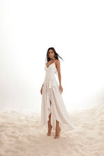 Vestido Longuete Saia Babado Branco