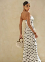 Vestido Longo Poá Tomara Que Caia Off White