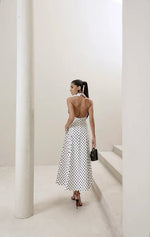 Vestido Frente Única Poá Off White