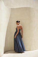 Vestido Longo Poá Tomara Que Caia Marinho