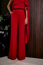 Conjunto Blusa Assimétrica Com Calça Vermelho