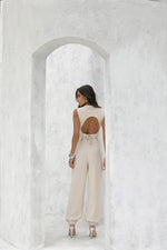 Conjunto Blusa Costas Aberta Areia