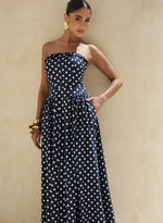 Vestido Longo Poá Tomara Que Caia Marinho