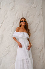 Vestido Longuete Laise Ombro a Ombro Off White