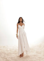 Vestido Longuete Saia Babado Branco