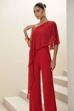 Macacão Scuba Com Blusa Fluída Vermelho