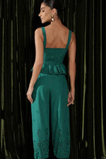 Blusa Peplum Laise Barrado Verde