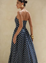 Vestido Longo Poá Tomara Que Caia Marinho