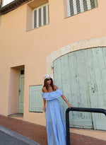 Vestido Longuete Laise Ombro a Ombro Azul