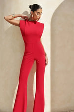 Macacão Pala Pespontado Vermelho