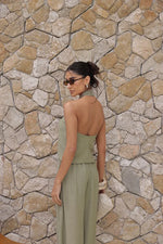 Conjunto Chloé Blusa Frente Única Verde Pistache