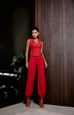 Conjunto Blusa Costas Aberta Vermelho