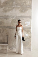 Conjunto Corset Calça Vinco Off White