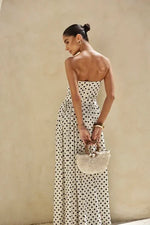 Vestido Longo Poá Tomara Que Caia Off White