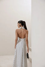 Vestido Frente Única Poá Off White