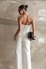 Conjunto Corset Calça Vinco Off White