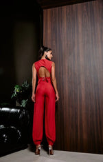 Conjunto Blusa Costas Aberta Vermelho