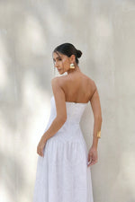 Vestido Longo Laise Sem Alça Off White