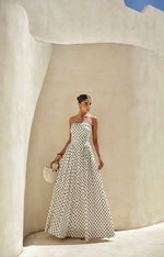 Vestido Longo Poá Tomara Que Caia Off White