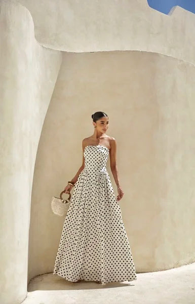 Vestido Longo Poá Tomara Que Caia Off White