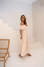 Vestido Longuete Laise Ombro a Ombro Areia
