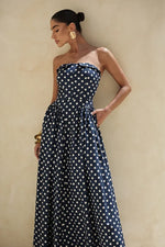 Vestido Longo Poá Tomara Que Caia Marinho