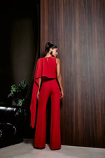 Conjunto Blusa Assimétrica Com Calça Vermelho